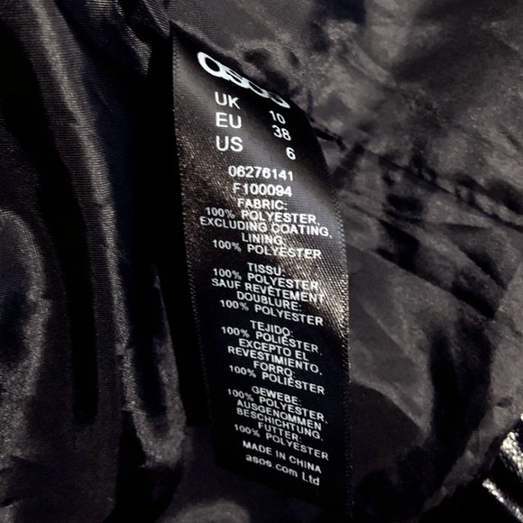 NWT ASOS Shiny Vinyl Black Moto Jacket - Picture 7 of 7